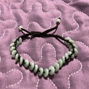 Jade Beaded Bracelet with Adjustable Cord